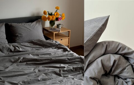 КПБ Дуэт ВАРЕНЫЙ ХЛОПОК "Серый меланж"