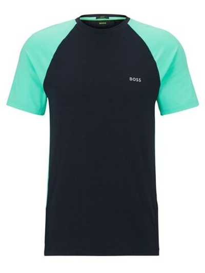 Мужская теннисная футболка BOSS x Matteo Berrettini Colour-Blocked Slim-Fit T-Shirt With Decorative Reflectiv - dark blue