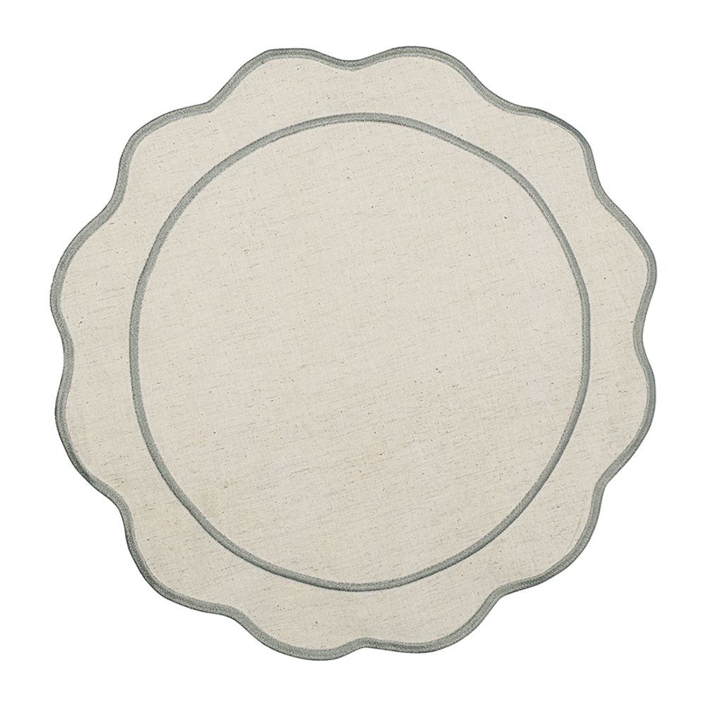 Салфетка под приборы Anemone из коллекции Trendy Ruffles, Ø38 см, серый