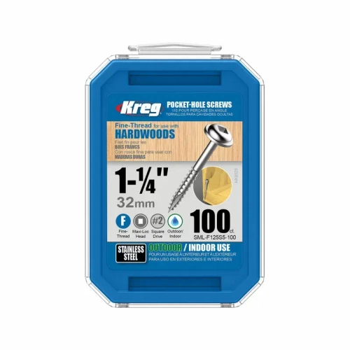 Шурупы с мелким шагом (нерж.) 1-1/4" - 100 шт Kreg SML-F125S5-100-INT