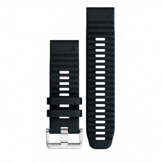 Ремешок силиконовый QuickFit 26 мм. серебристая пряжка (Черный)