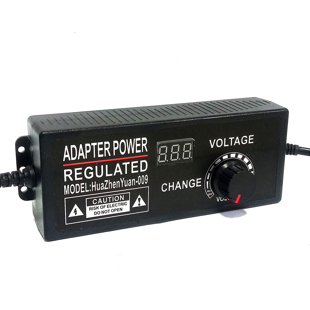 Адаптер регулируемый 9-36v/3A / 5.5мм,угловой HuaZhenYuan-009