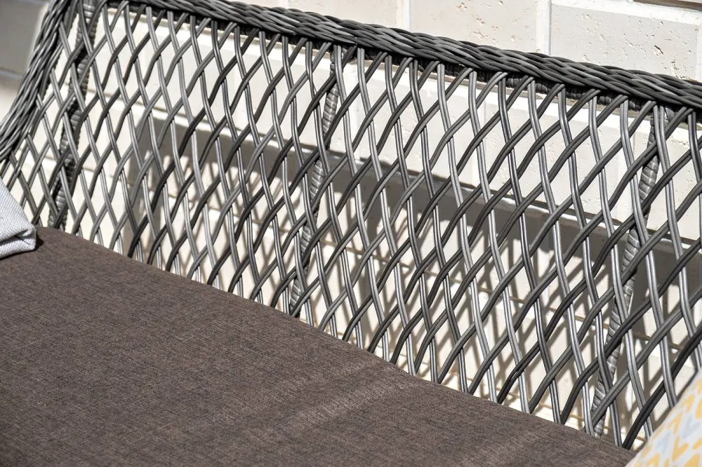 "Катания" обеденная группа плетеная на 4 персоны, цвет графит