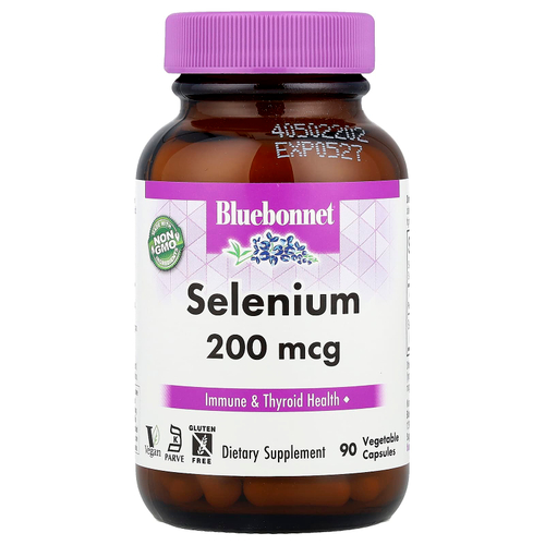 Bluebonnet Nutrition, селен, 200 мкг, 90 растительных капсул