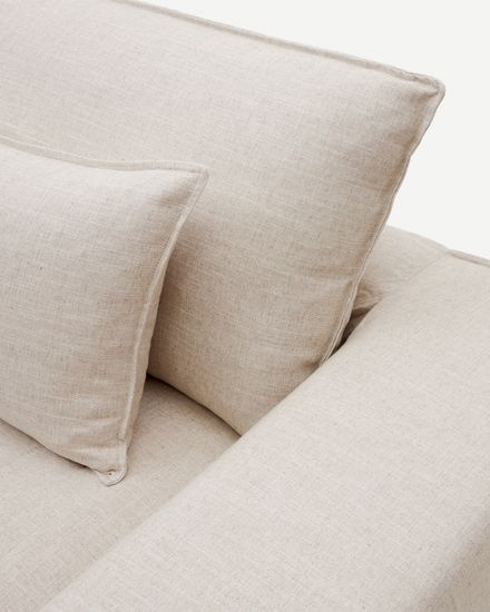 Anarela 3-местный диван со съемным чехлом и льняными подушками бежевого цвета 280 см