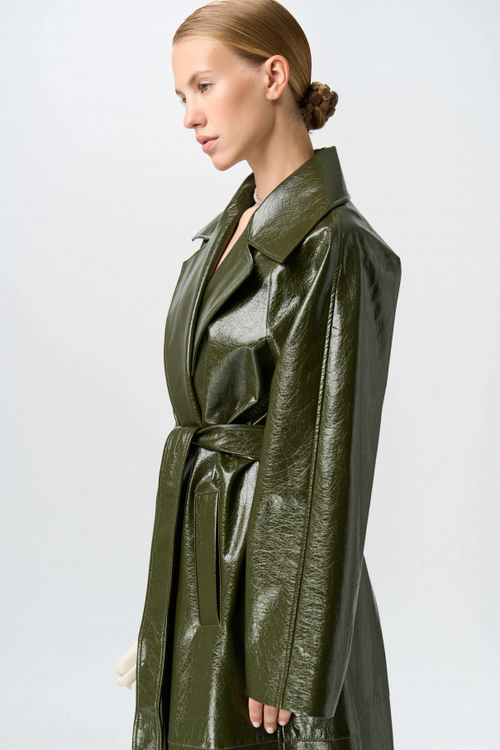 Тренч из экокожи