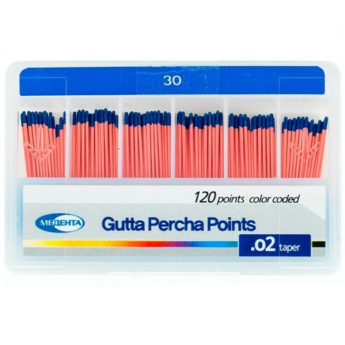 Гуттаперчевые штифты (гуттаперчи) конус 0,2 №30 Медента , 120шт