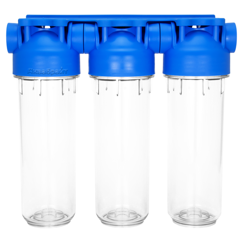 Магистральный фильтр АБФ-3 1/2" (тройной прозрачный)"Аквабрайт"