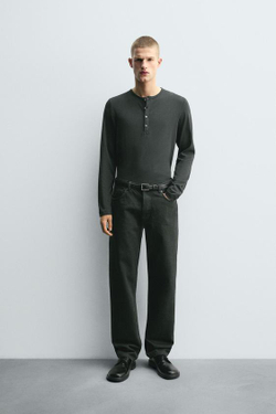 ZARA ДЖИНСЫ STRAIGHT-LEG, УТИНО-ЗЕЛЕНЫЙ