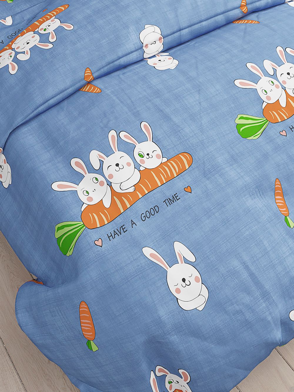 Пододеяльник Сказка "Морковный рейс" 1,5-спальный на молнии 145х215 см, перкаль