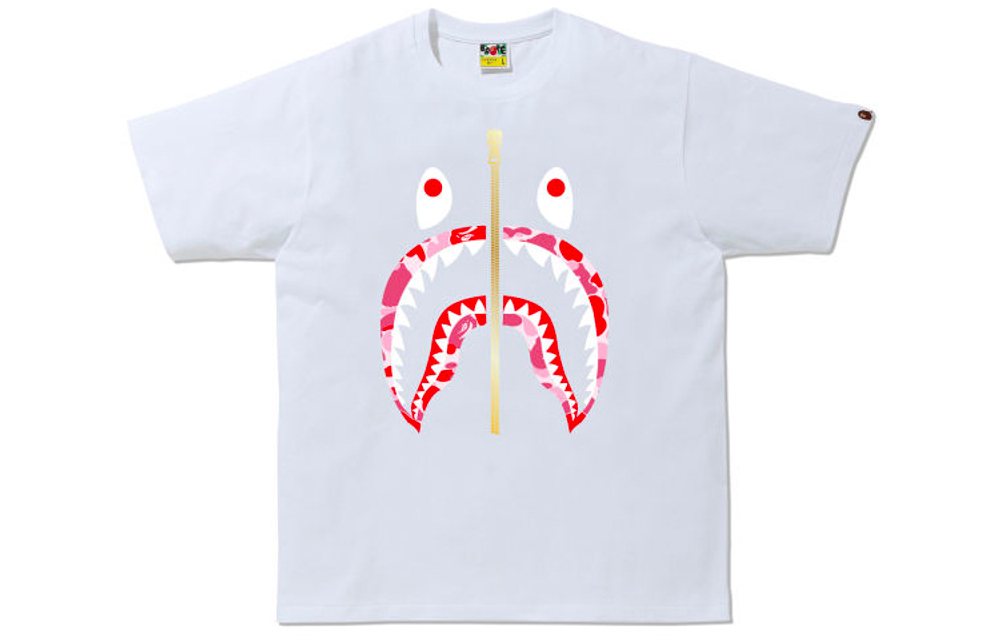 A Bathing Ape Bathing Ape Zip Shark Short Sleeve Футболка белый красный