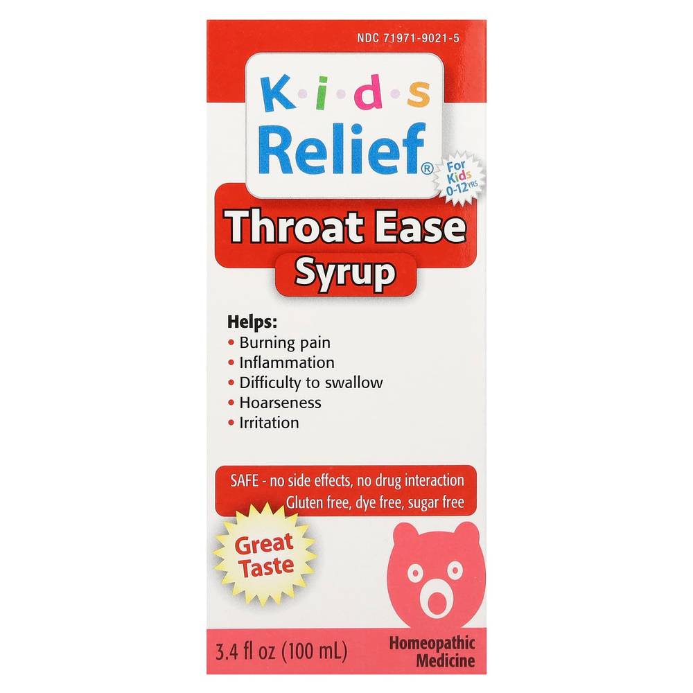 Homeolab USA, Kid's Relief®, сироп для облегчения горла, 0–12 лет, 100 мл (3,4 жидк. унц.)