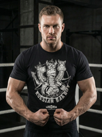 Футболка спортивная хлопковая мужская черная LEGENDA Горыныч белый