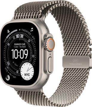 Умные часы Apple Watch Ultra 3, 49 мм, Natural Titanium Milanese Natural Loop M. , титановый-бежевый