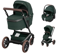 Детская коляска Maxi-Cosi Fame 3 в 1 с автокреслом Pebble 360 Pro Twillic Green/зеленый