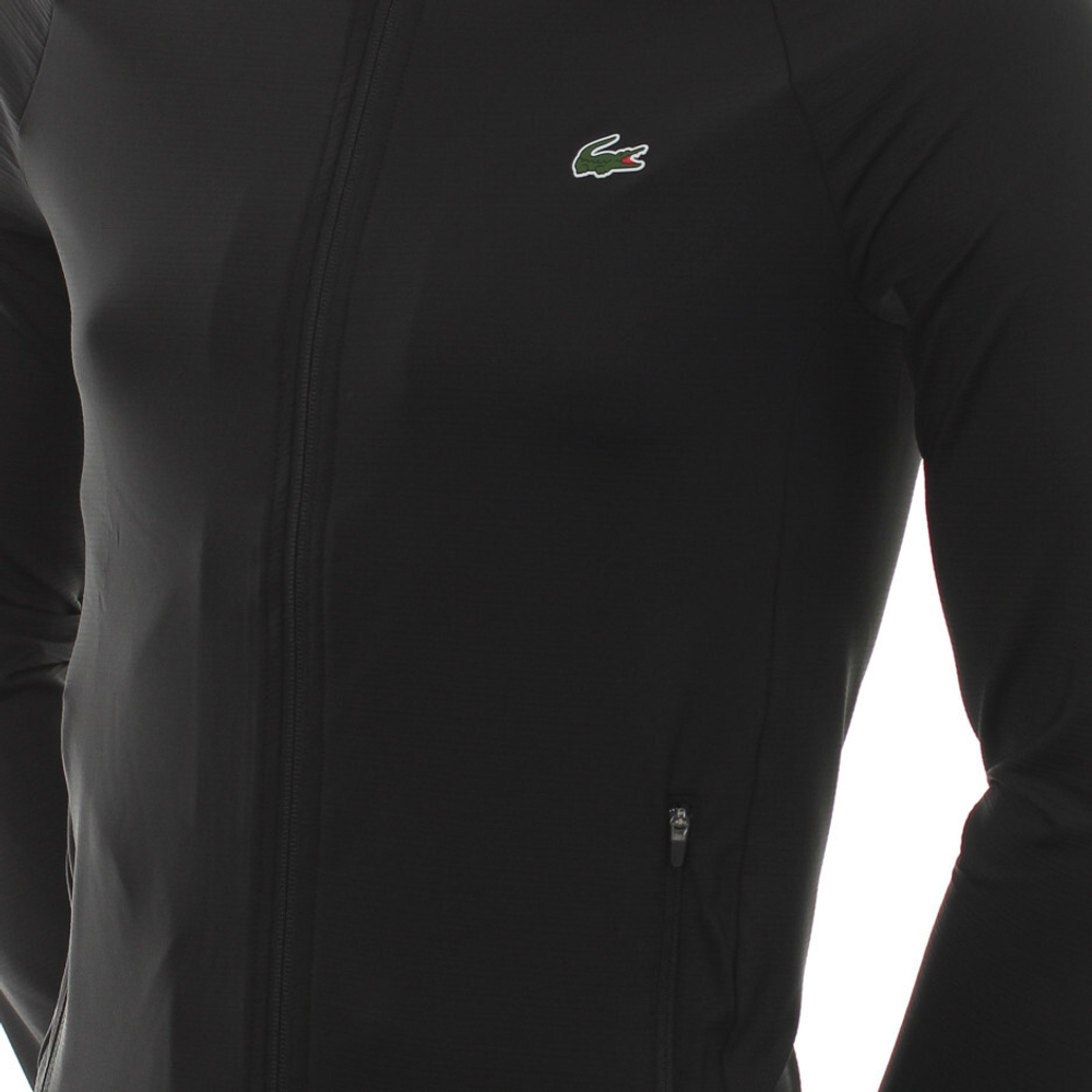 Мужская кофта теннисная Lacoste Men's SPORT Stretch Zip-Up Golf Jacket - black