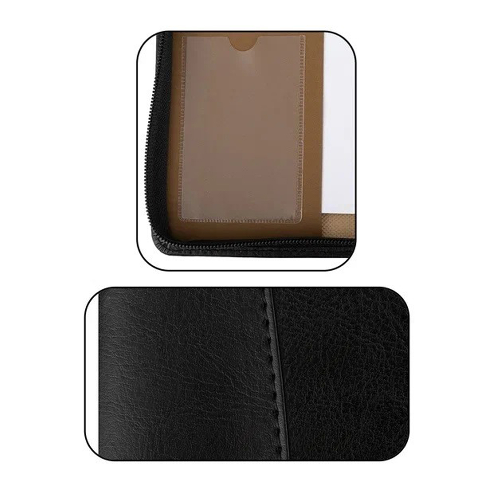 Ежедневник Basir, формат А5, материал-кожезаменитель, чёрный цвет, 112 листов, размер 23,5*15,5 см