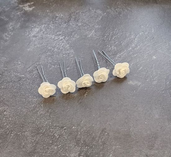 Набор шпилек "Розочки мини" латекс, 5 шт, белые