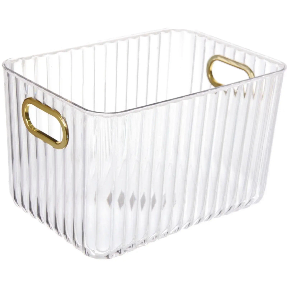 Контейнер - органайзер для хранения с бамбуковой крышкой «БРАМИНГЕМ», прозрачный, 26*18.5*16.2см