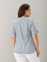 Блузка БЛ-122/шалфей-полоскабуквы