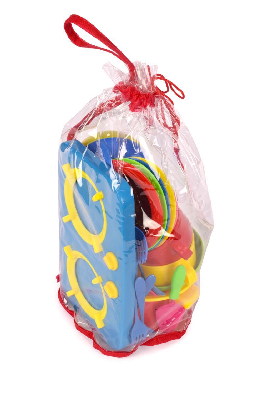 Пластмассовый игрушечный набор "Посуда" (15*15*30 см), пакет