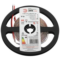 Светодиодная лента ЭРА LS2835-6-60-12-6500K-IP20-1 year-5m холодный белый свет