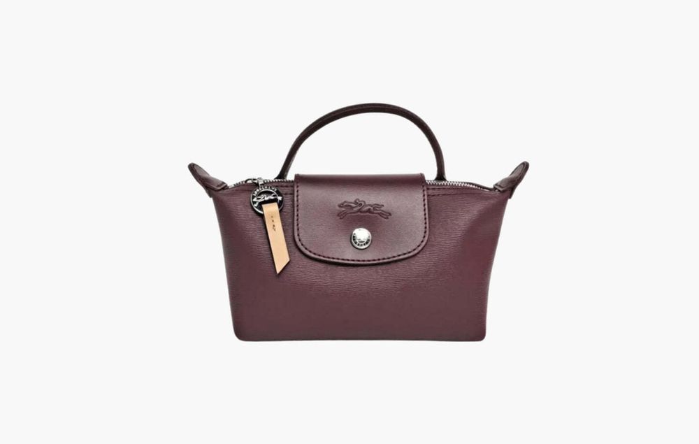 Longchamp Le Pliage City Leather Handbag &quot;Plum&quot;
