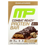 MusclePharm, Протеиновый батончик Combat Ready ™, тесто для шоколадного печенья, 4 батончика, 57 г (2,01 унции)