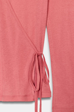 ZARA ФУТБОЛКА С ЗАПАХОМ SUPIMA®, КОРАЛЛОВО-КРАСНЫЙ