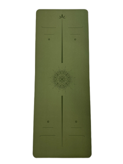 УЛЬТРАцепкий 100% каучуковый коврик для йоги New Arrows Olive 185*68*0,5 см