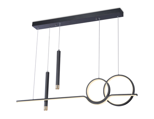 Светильник светодиодный подвесной с пультом FL5394/5 BK черный 3000K/4200K/6400K+4200K 62W 1000*75*1200 (ПДУ ИК)