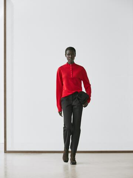 Massimo Dutti Технические брюки прямого кроя, черный