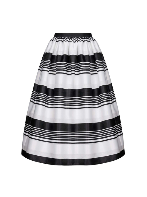 Пышная юбка миди из атласа