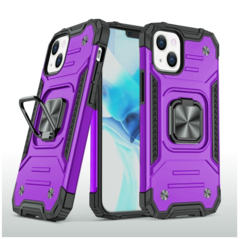 Противоударный чехол Strong Armour Case с кольцом для iPhone 13 Mini (Фиолетовый)