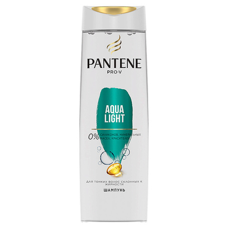 Pantene Легкий питательный шампунь Aqua Light для тонких жирных волос, 400 мл (96381)