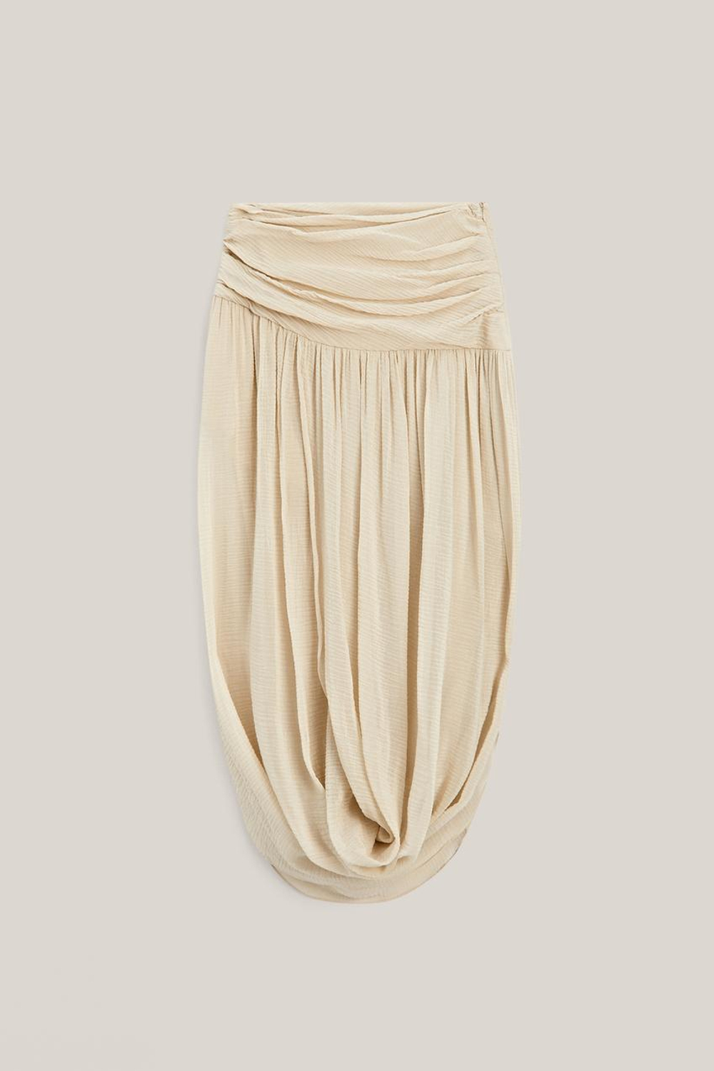 Massimo Dutti Юбка-миди с корсетным поясом - Limited Edition, натуральный