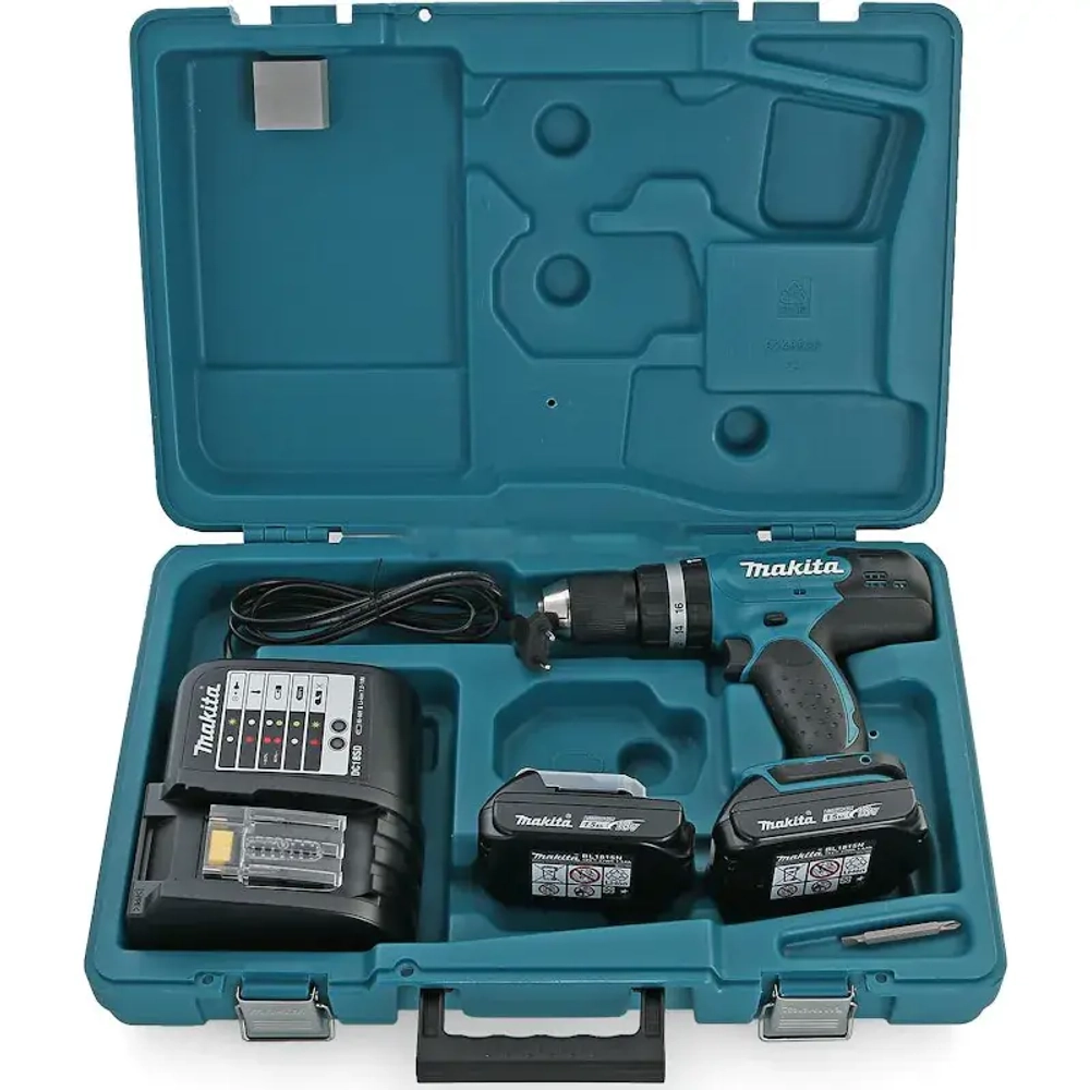 Makita DHP453SYE дрель аккумуляторная (2 x 1.5 Ач, ЗУ)