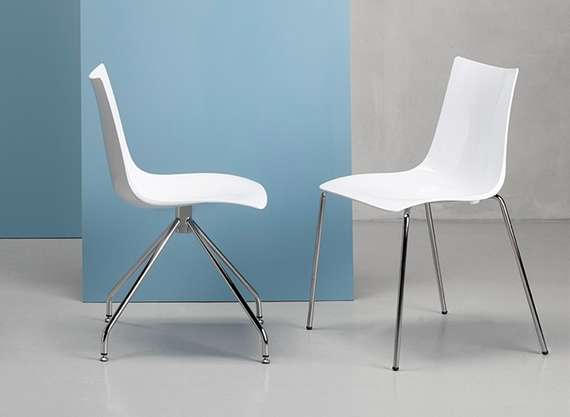 Стул Zebra Antishock 4 Legs белый, ножки хром