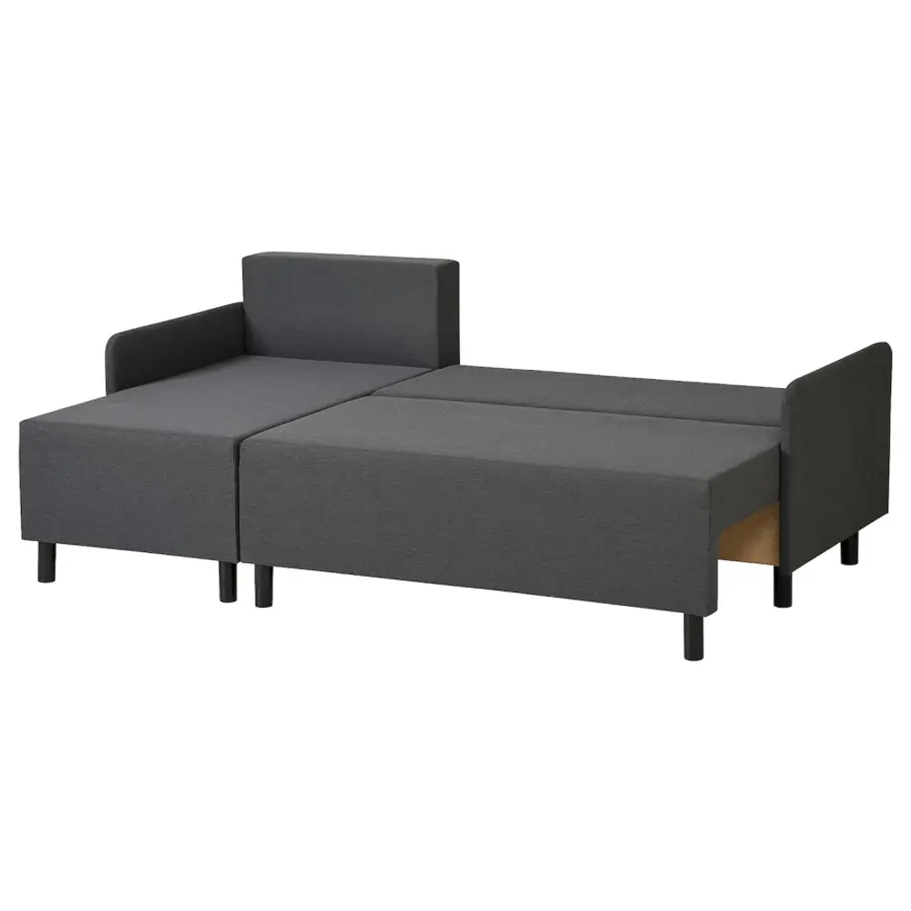 3-местный диван с кушеткой - IKEA BRUKSVARA/БРУКСВАРА ИКЕА, 203х85х80 см, черный