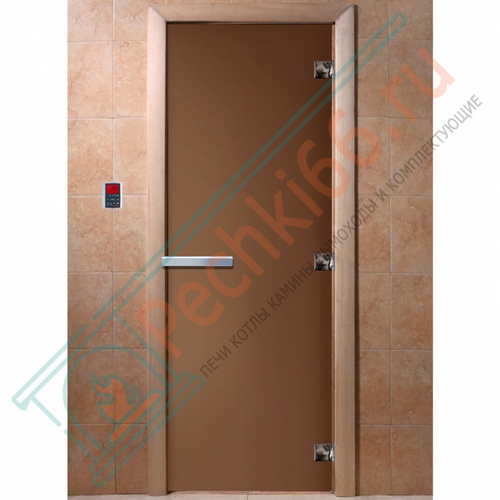 Дверь стеклянная для бани, бронза матовая 1800х700 (DoorWood) в Кирове