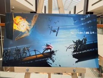 Картина на холсте Звездные Войны схватка на мосте (40х70)