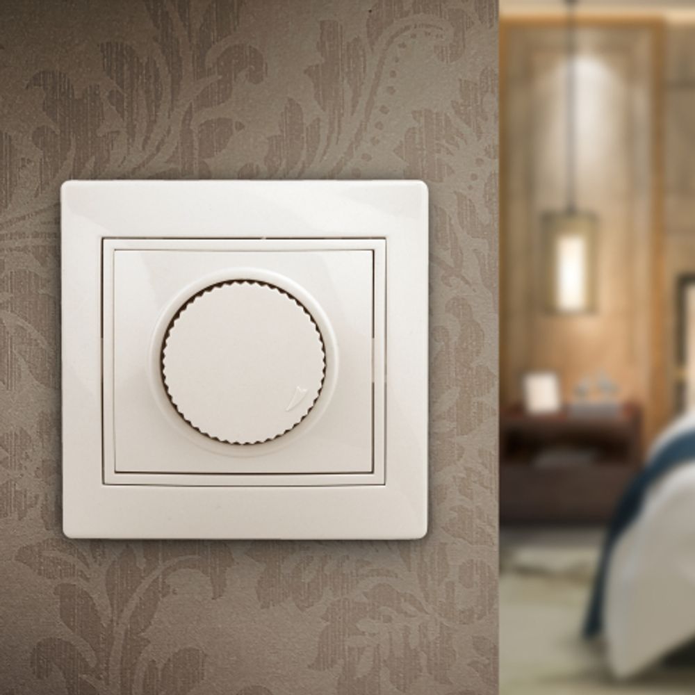 1-401-02 Intro Светорегулятор поворотный, 600Вт 230В, IP20, СУ, Plano, сл.кость | Intro