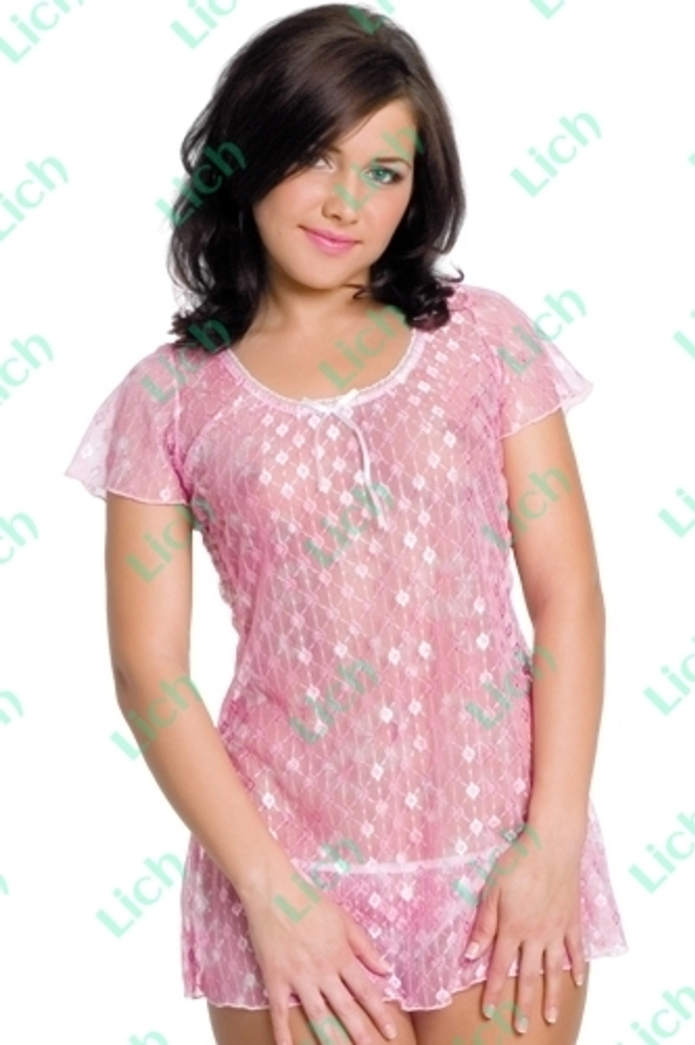 Сорочка в горошек в комплекте с трусиками-стринг