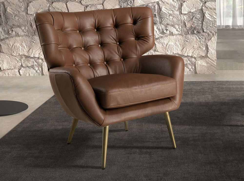 Кресло Angel Cerda Chester 5165 из темно-коричневой кожи