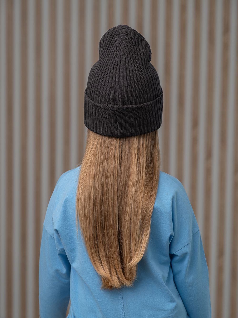 Шапка вязаная весенняя/осенняя МУЛА (Грифельный)