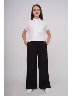 Брюки школьные широкие на резинке