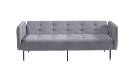 Monaco диван-кровать с подлокотниками трехместный бархат серый 03