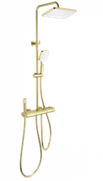 Душевая система с термостатом WONZON & WOGHAND MUSE Legato, Брашированное золото (WW-B4129-BG)