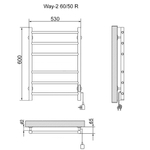 Полотенцесушитель Электрич.кабельный Ника WAY-2 60/50 RAL9016 белый матовый U, шт