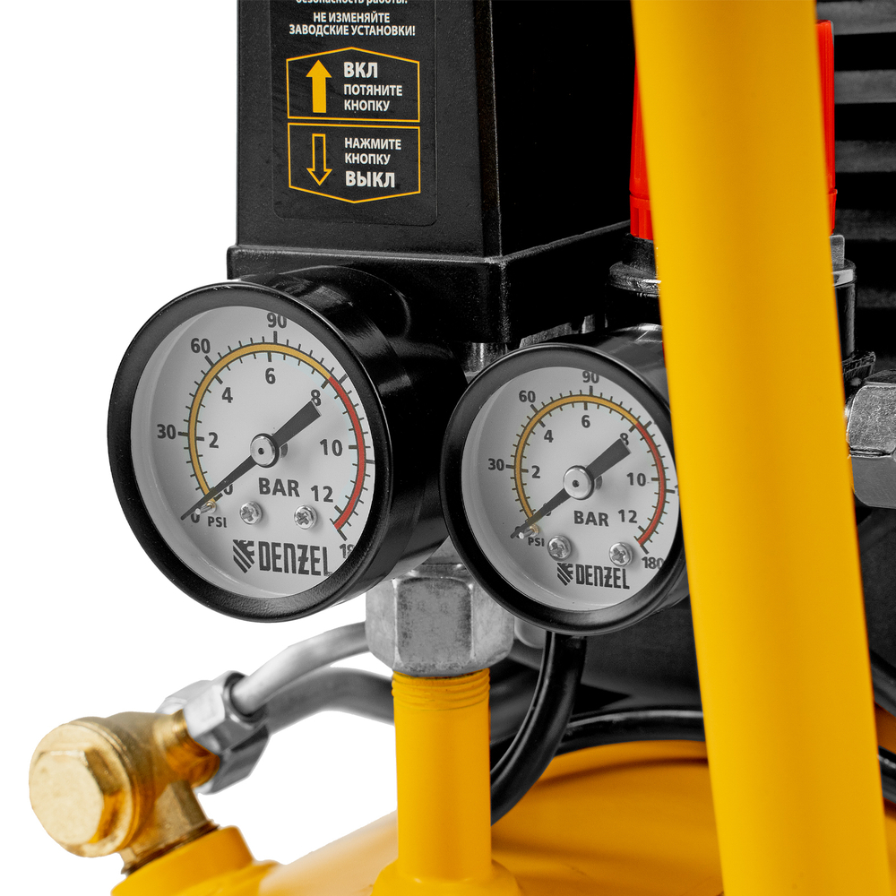 Компрессор воздушный DLC1300/24 безмасляный 1.3 кВт, 24 литра, 206 л/мин Denzel